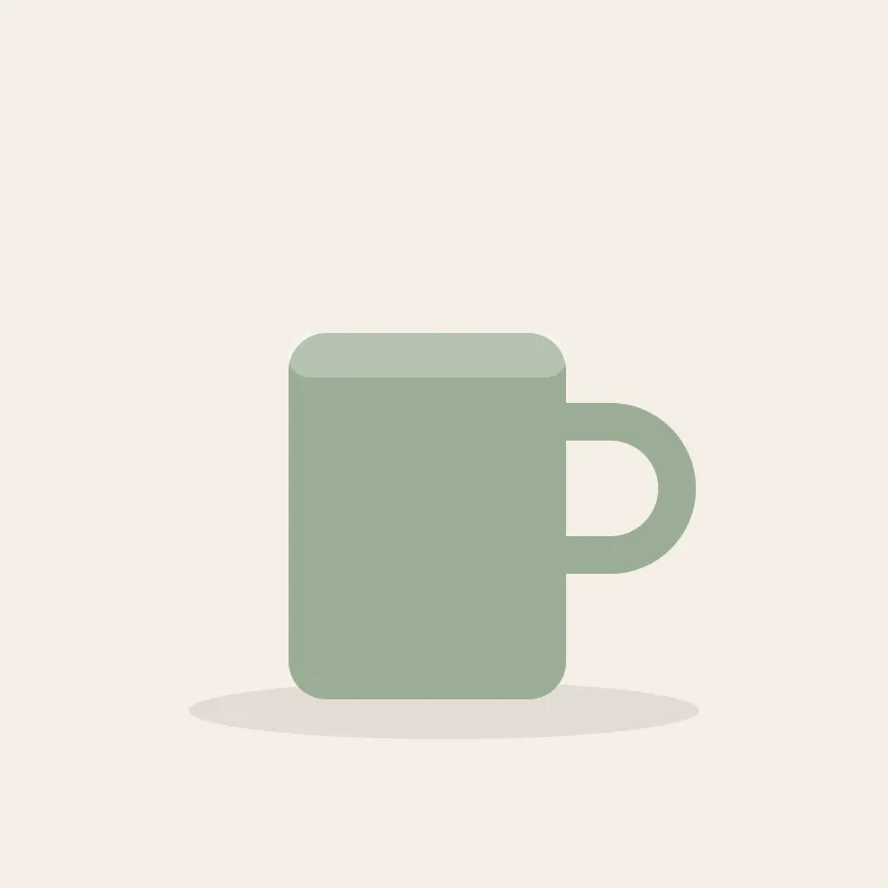 Taza de cerámica artesanal 350 ml — Verde salvia